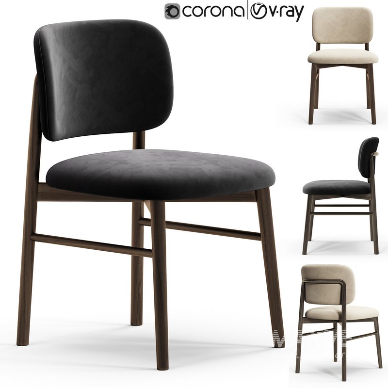 JANINE-Wooden-legs-upholstered-chairs - Image 1