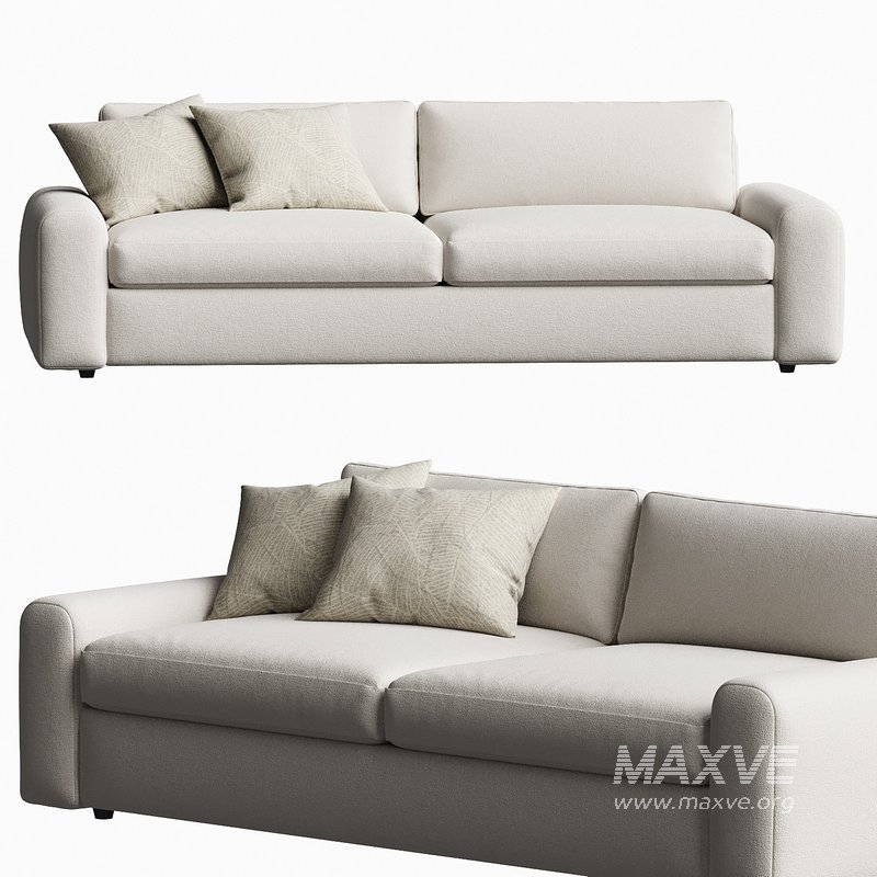 Serrat White Performance Fabric Sofa - Image 2