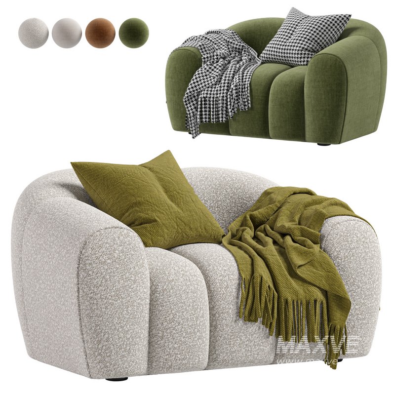 Armchair chenille Tylan - Image 1
