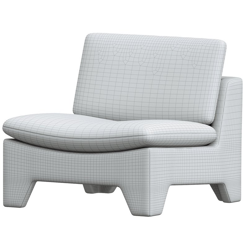 Retro lounge fauteuil boucle cream - Image 3