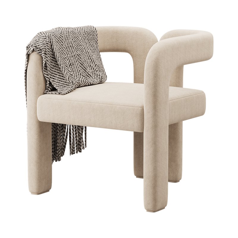 Art Deco Solid Color Arm Chair - Image 4