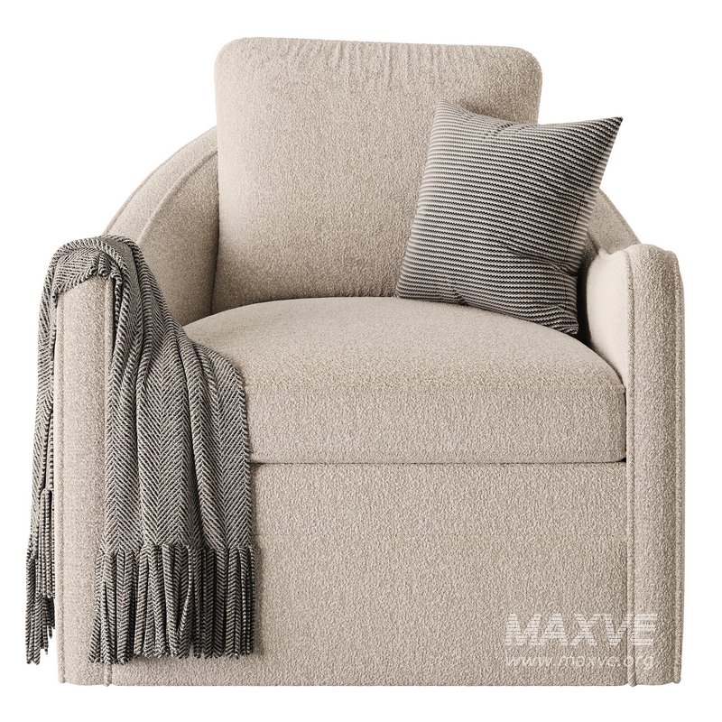 Wide Seat Lounge Swivel Arm Chair - Image 5