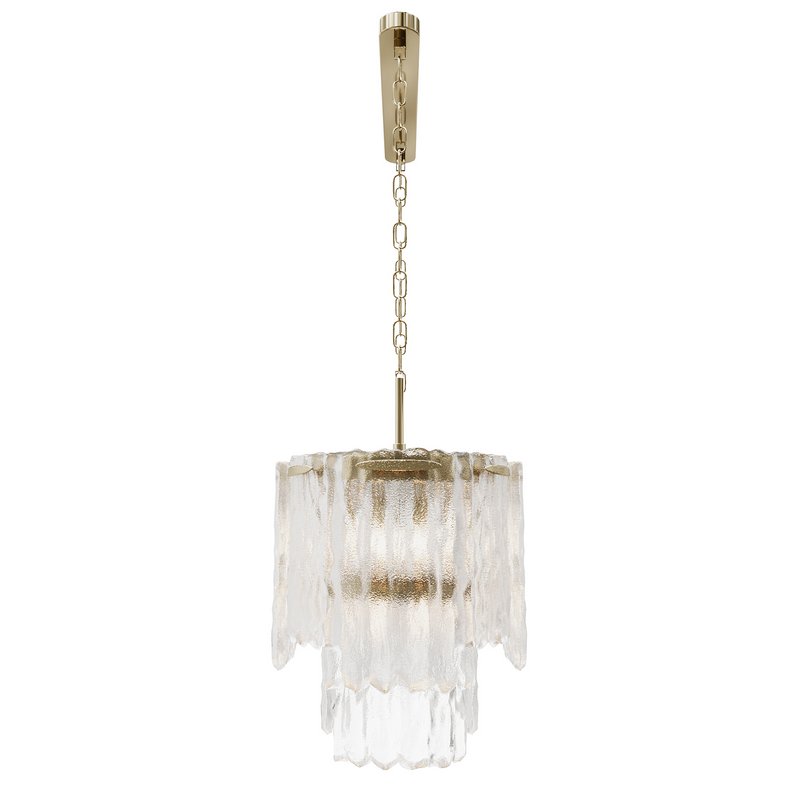 Rectangular pendant chandelier made of ribbed glass 164FA-33125 Garda Decor - Image 3