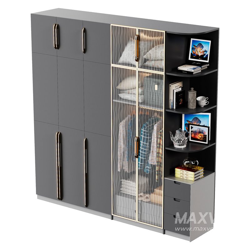 Wardrobe with clothes - Image 1