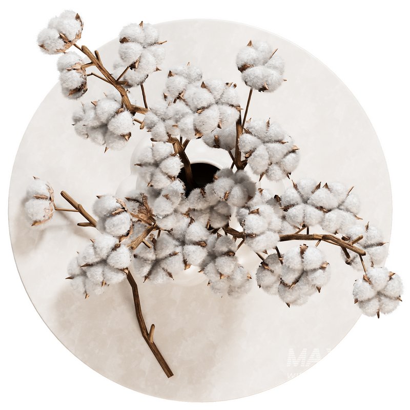 Beautiful Cotton Branches in a Ceramic Vase - Image 3