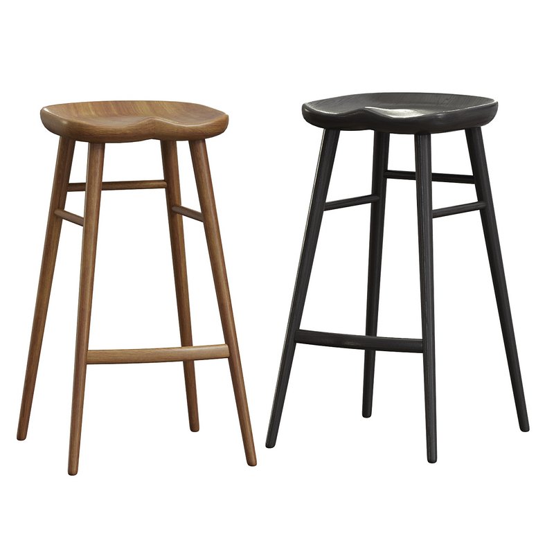 Alma Brown Solid Wood Bar Stool - Image 1