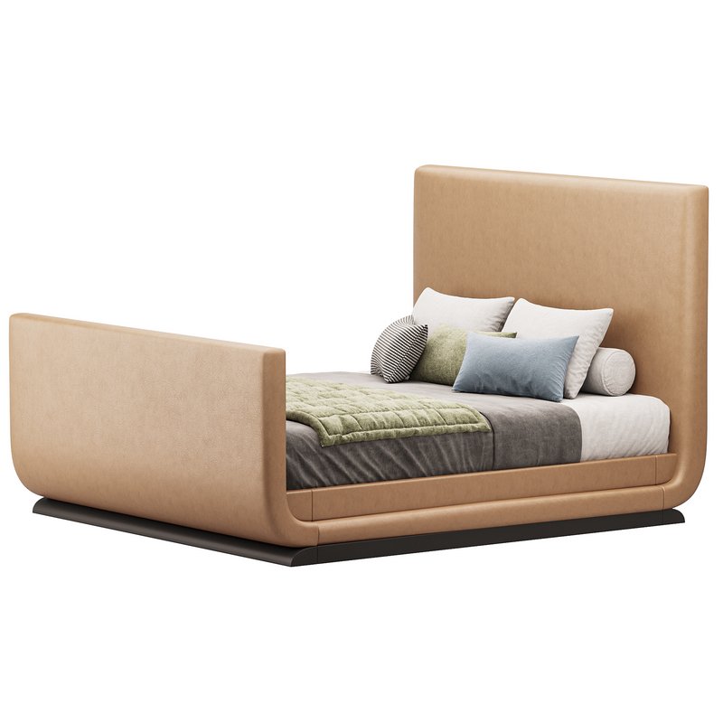 Double bed with upholstered headboard - Image 2