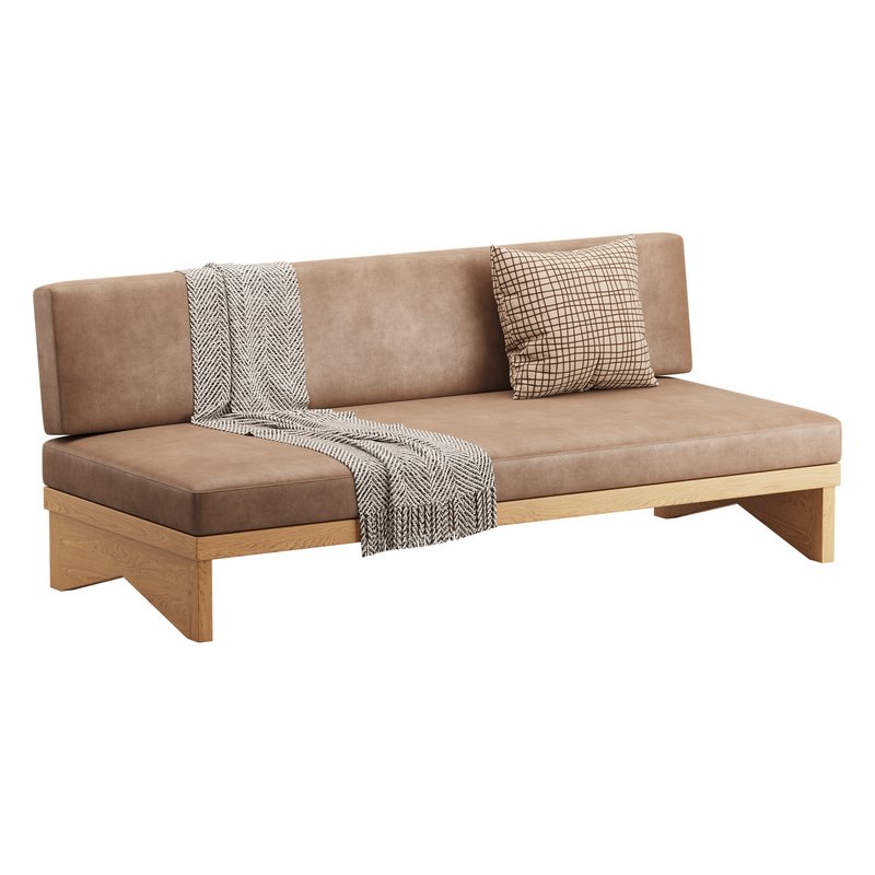Pierre Leather Armless Loveseat - Image 2