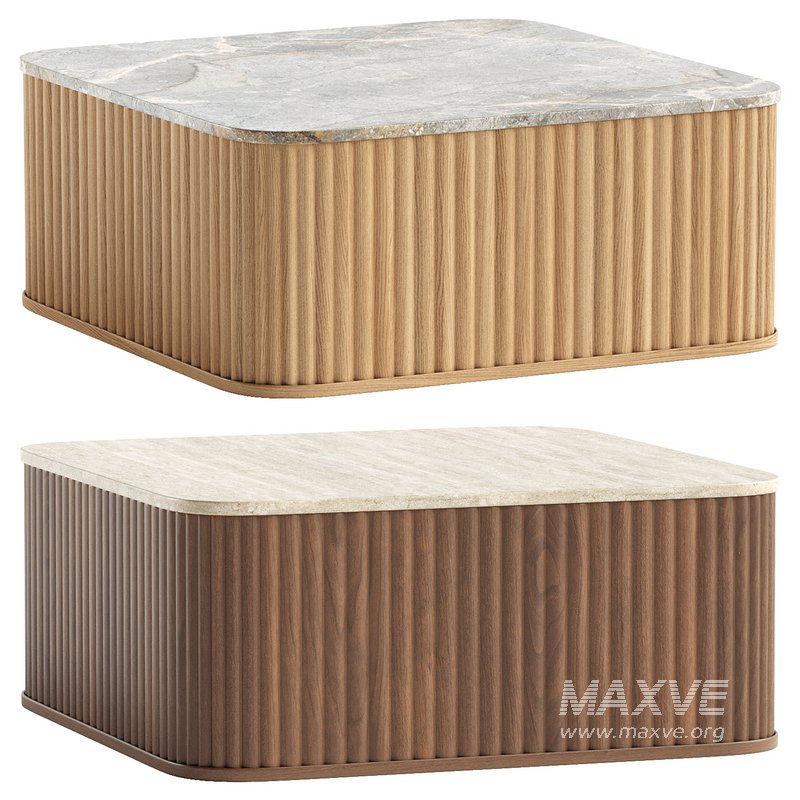 Travertine Oak Coffee Table - Image 4