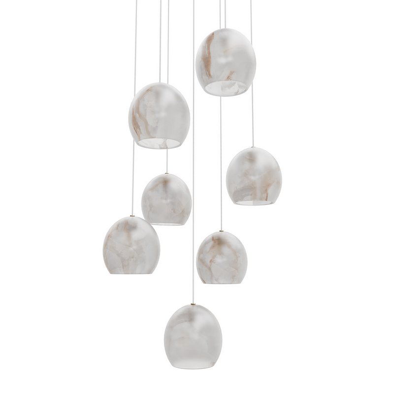 Lazio 7-Light Round Multi-Drop Pendant Currey Company - Image 3