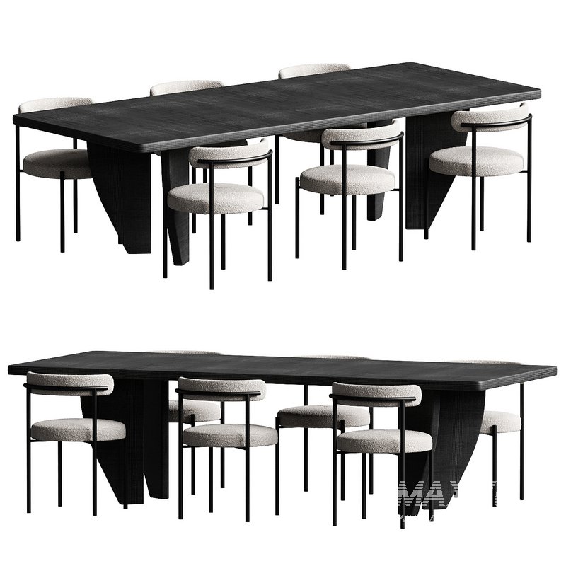 Inesse Boucle Dining Table Chair - Image 1