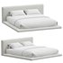 Cesar Suede Fabric Contemporary Minimalist Bed Frame King Size - Thumbnail 1