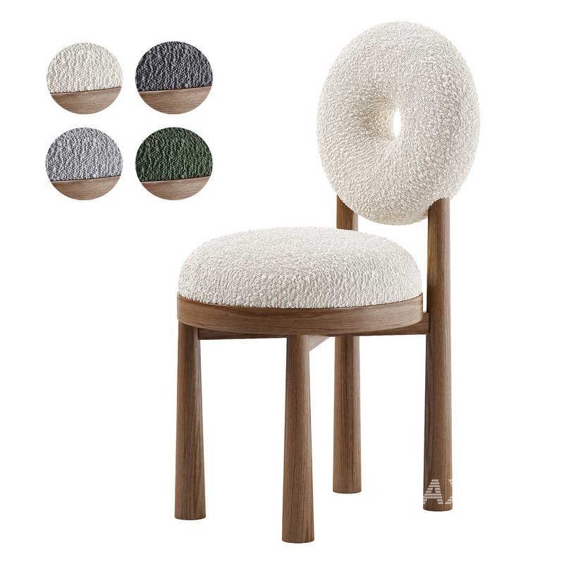 Luxury Nordic Lamb Wool Leisure Chair Leisure Chair Solid wood Dining Chair For Waiting Dining Room Restaurant - Image 1