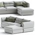 Blanche Parma Three-seater sofa with pouf 02 - Thumbnail 2