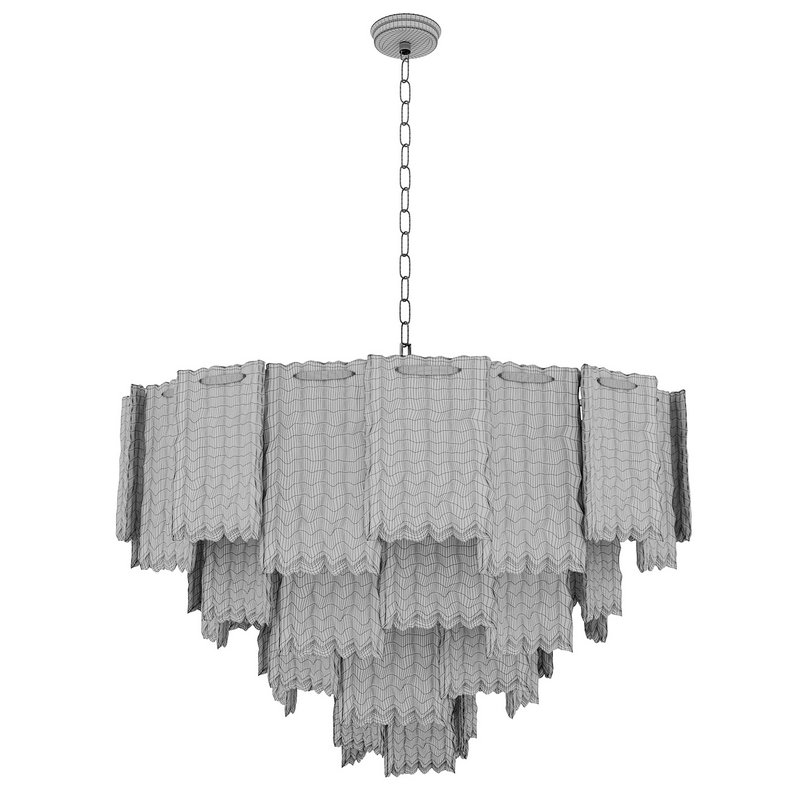 Round pendant chandelier made of ribbed glass 164FA-33128 Garda Decor - Image 2