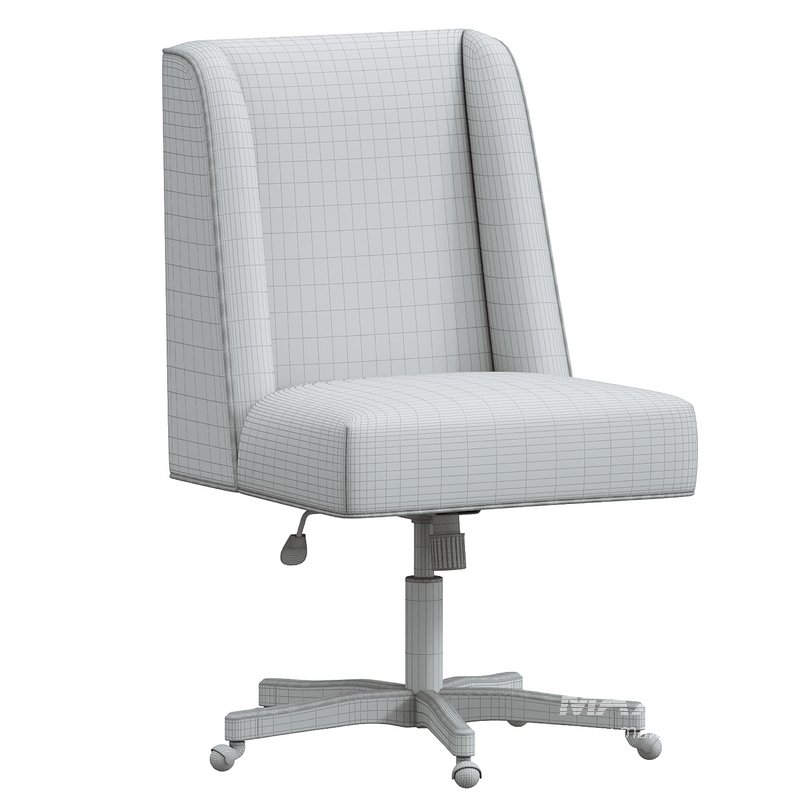 Linon Draper Upholstered Swivel Office Chair in Natural Linen - Image 4