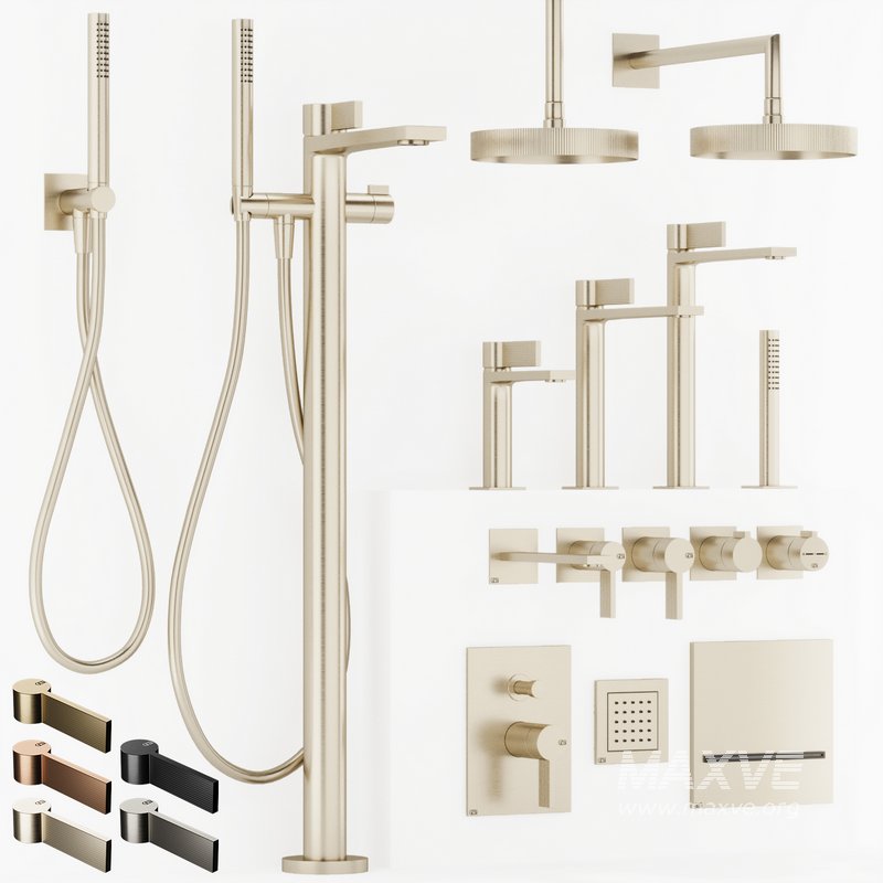Gessi inverso rigato bathroom faucet set - Image 1