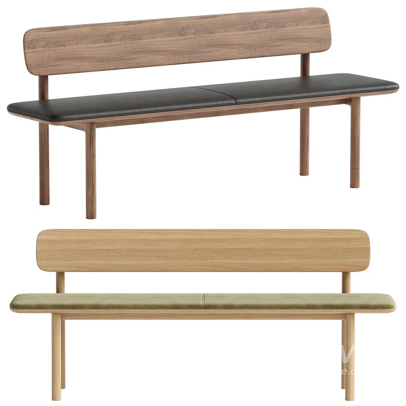 Neva bench with backrest - Image 1