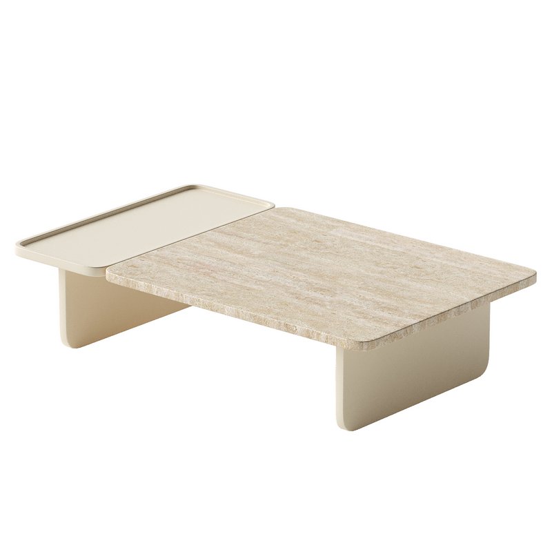 Duo Large Travertine Coffee Table - Image 2