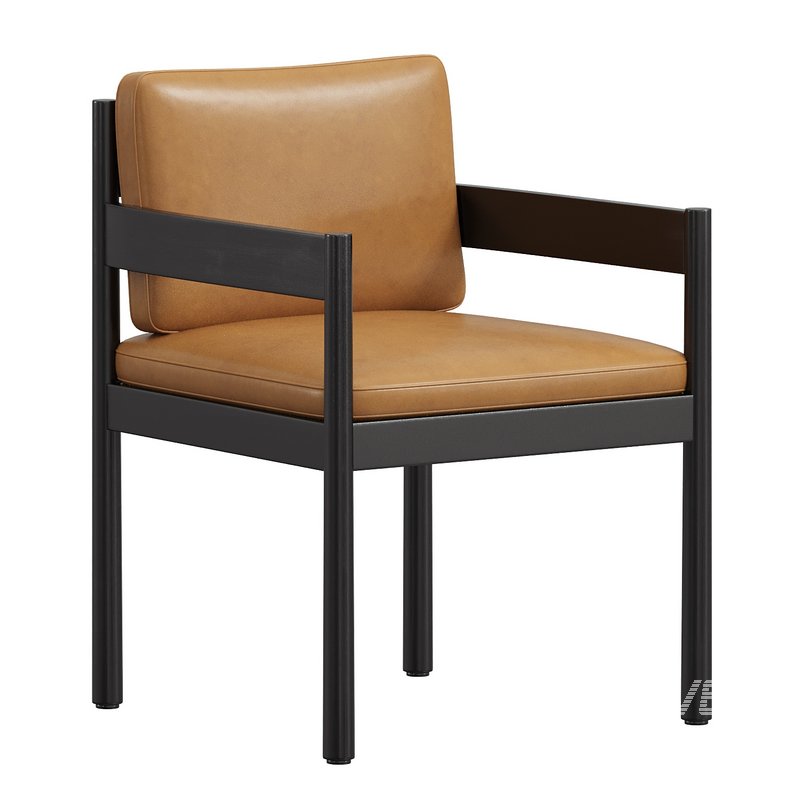 Halsey Leather Dining Arm Chair WestElm - Image 1