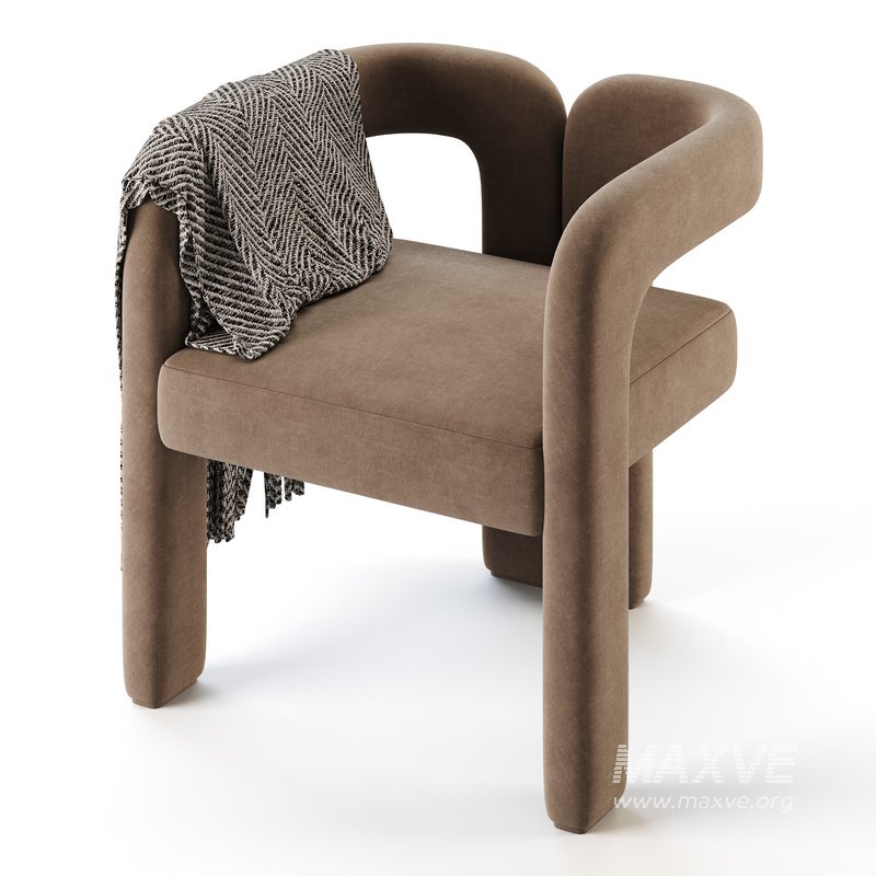 Art Deco Solid Color Arm Chair - Image 5