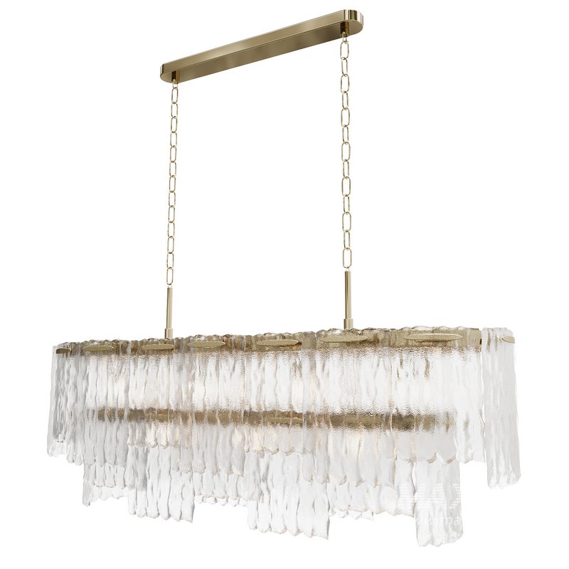 Rectangular pendant chandelier made of ribbed glass 164FA-33125 Garda Decor - Image 5