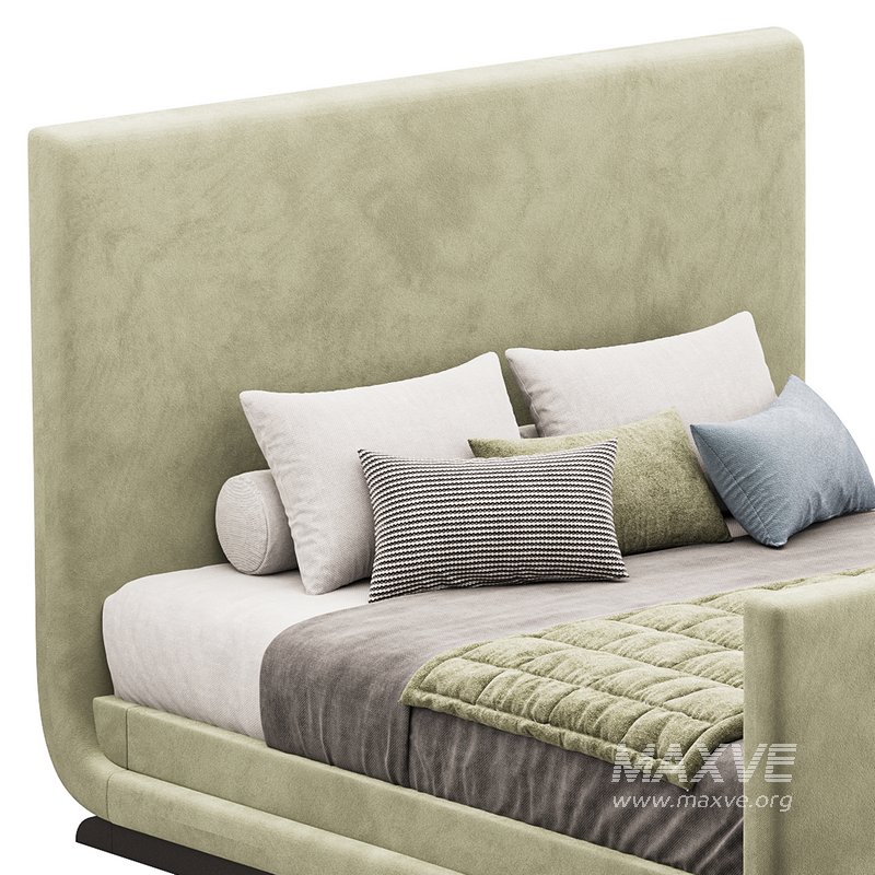 Double bed with upholstered headboard - Image 8