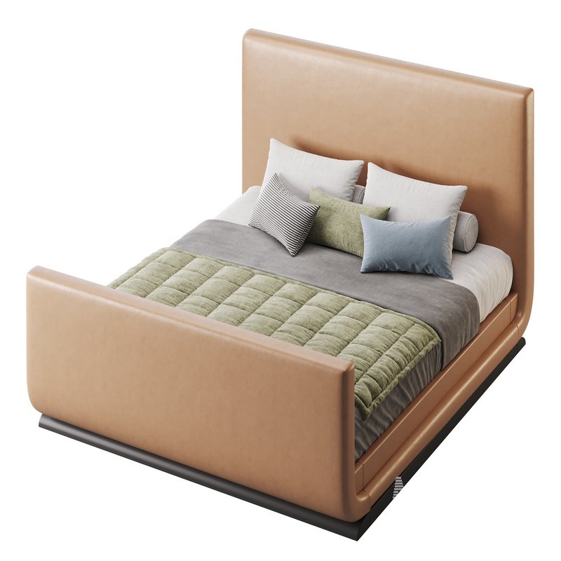 Double bed with upholstered headboard - Image 5