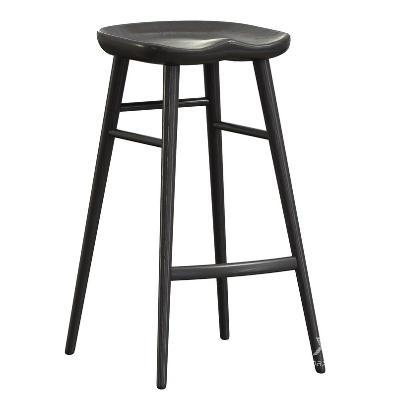 Alma Brown Solid Wood Bar Stool - Image 3