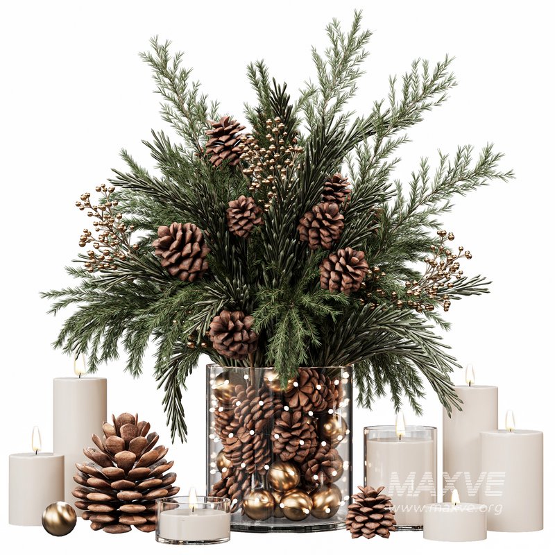 Christmas Pine Cone Decor Set - Image 2