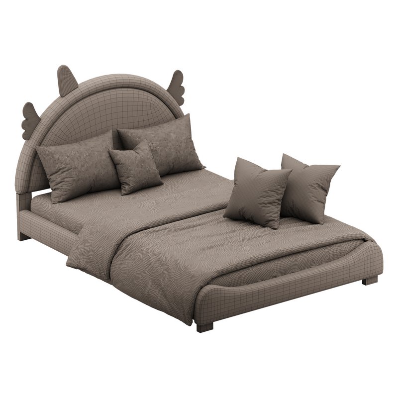 Full Size PU Leather Upholstered Princess Bed - Image 14
