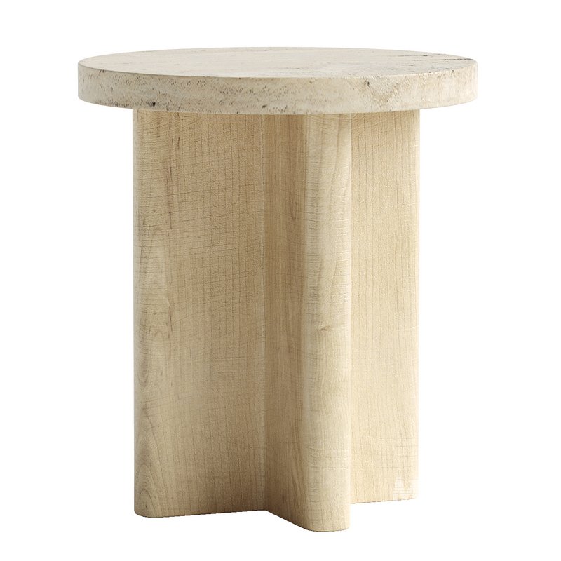 Travertine Marble Round Coffee Table - Image 2