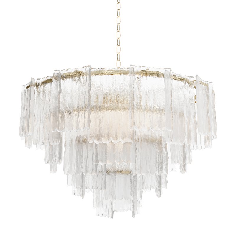 Round pendant chandelier made of ribbed glass 164FA-33128 Garda Decor - Image 1