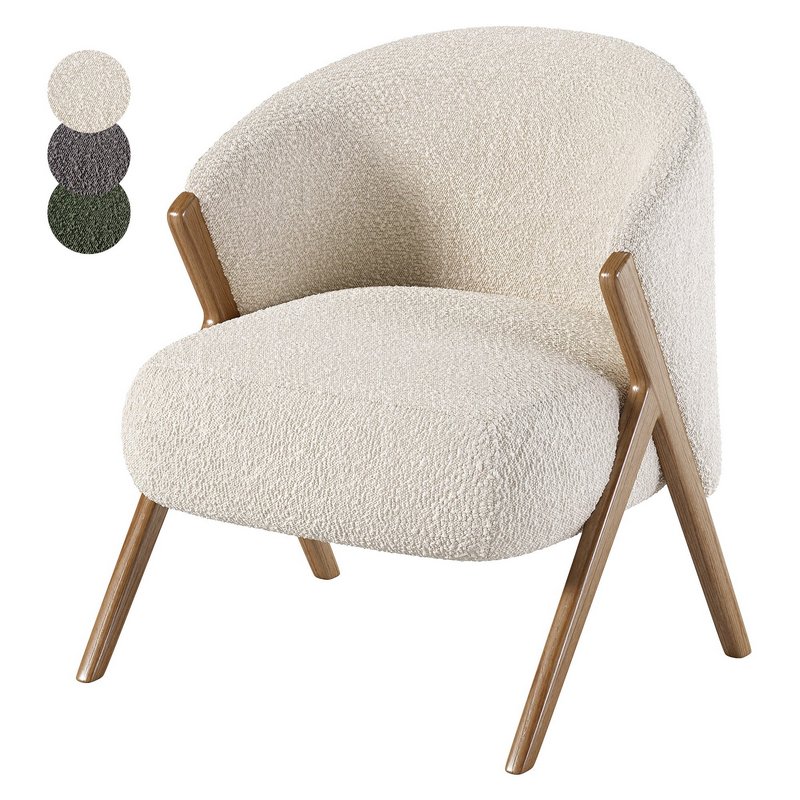 UPHOLSTERED BOUCLE ARMCHAIR - Image 2