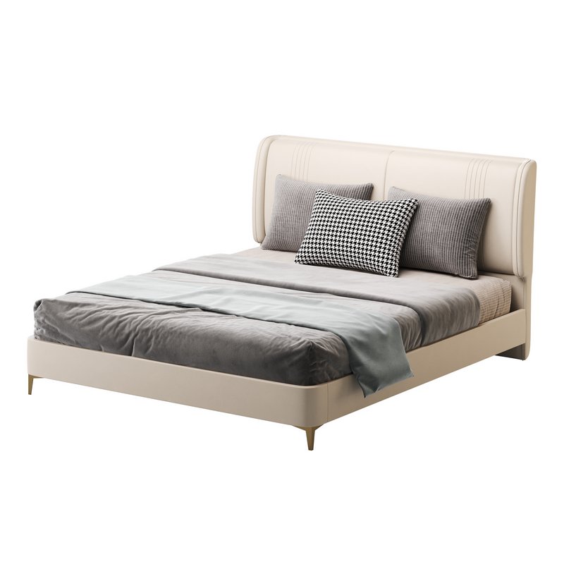 Leather Beige Bed Frame - Image 4