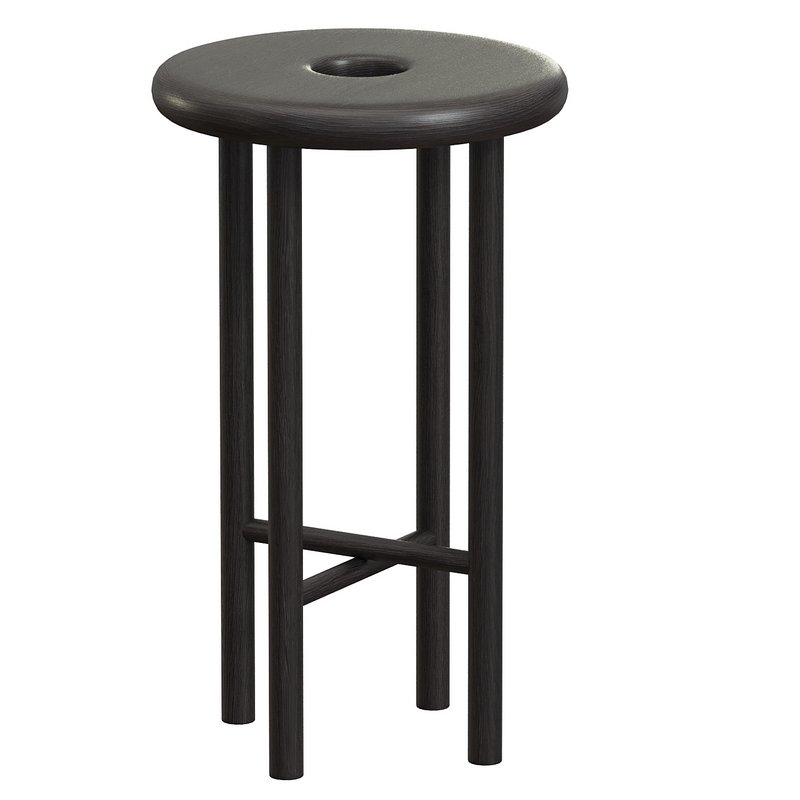 Custom Walnut Wood Round Bar Stool - Image 2