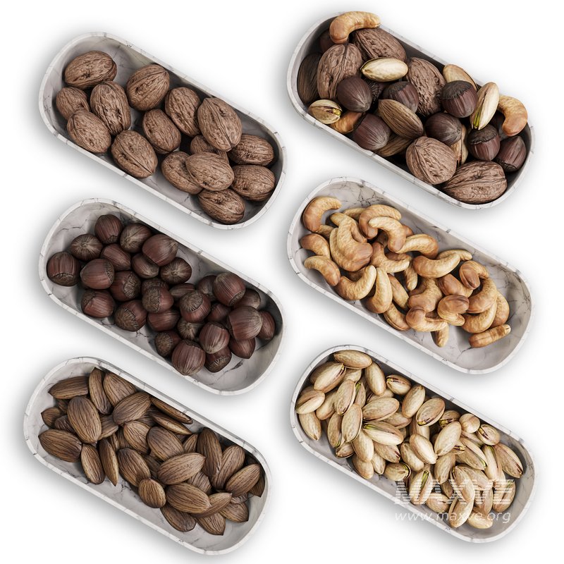 Marble Serving Bowls with Assorted Nuts - Image 5