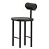 UNA Counter Stool in Black Stained Ash and Upholstered Back by Estudio Persona - Thumbnail 2