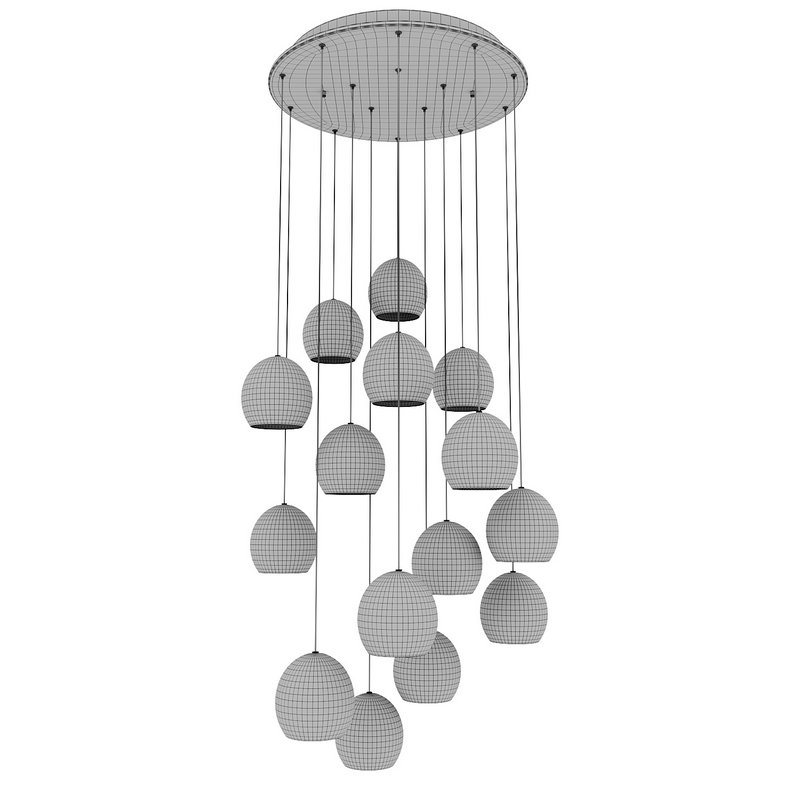 Lazio 15-Light Round Multi-Drop Pendant Currey Company - Image 7