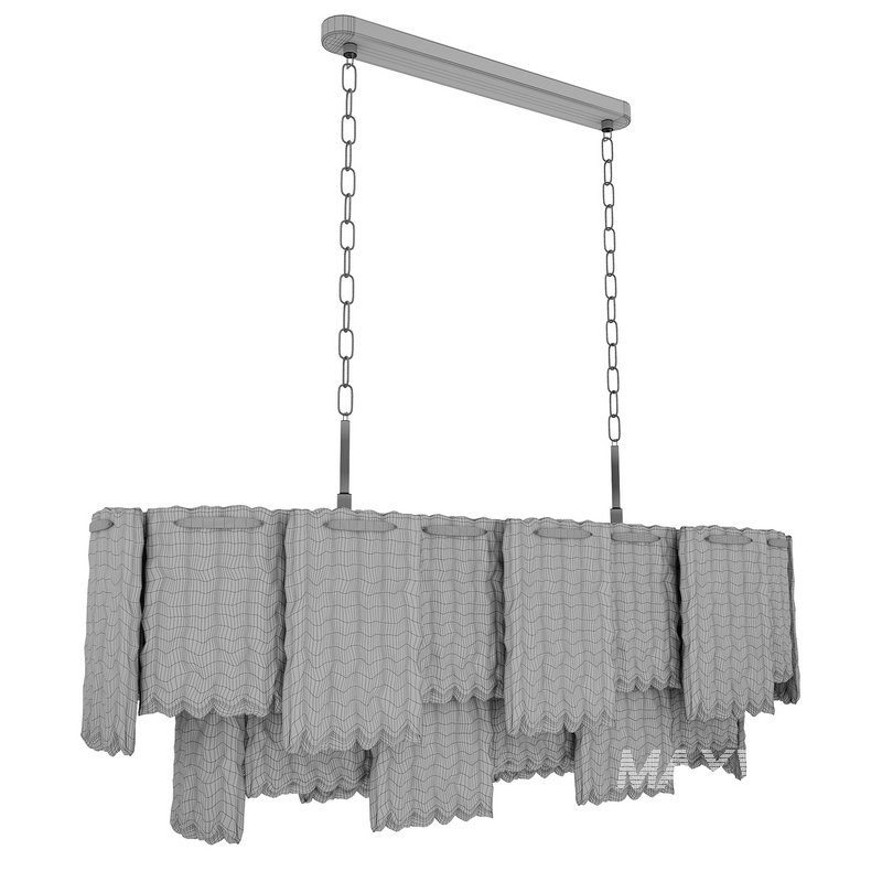 Rectangular pendant chandelier made of ribbed glass 164FA-33125 Garda Decor - Image 4