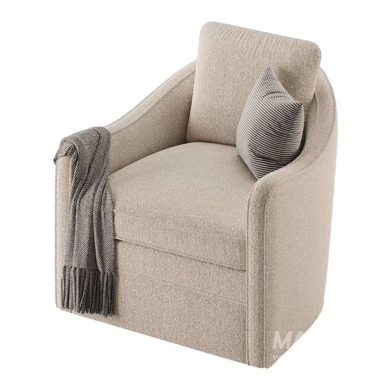Wide Seat Lounge Swivel Arm Chair - Image 8