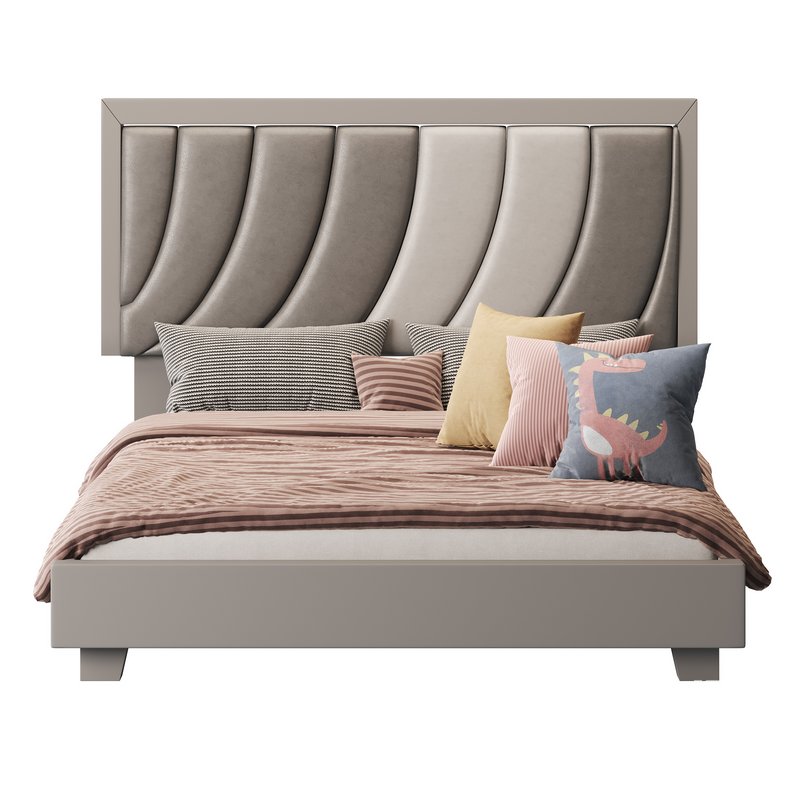 Boyd Sleep Bree Upholstered Faux Leather Platform Bed - Image 4