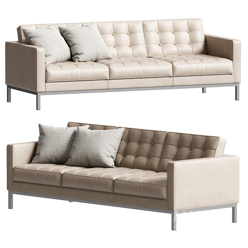 Knoll Florence Relax Three Seater Sofa Quilted Version - Image 2