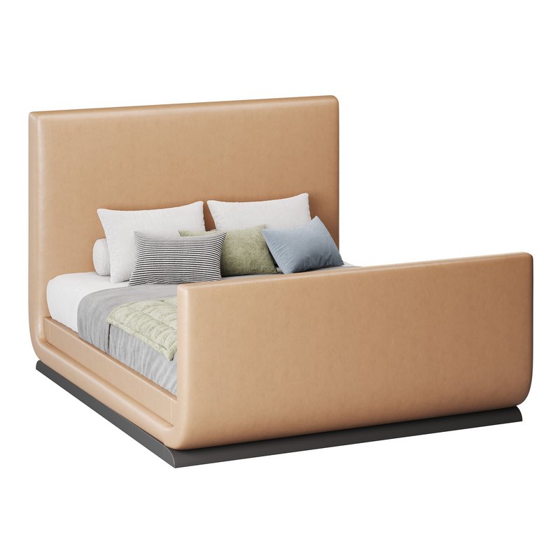Double bed with upholstered headboard - Image 6