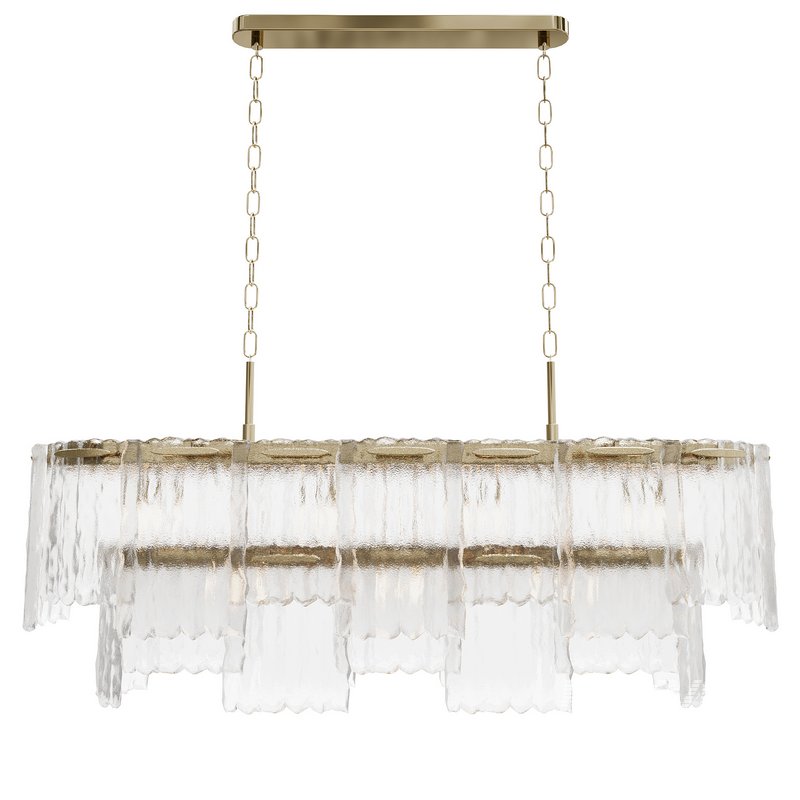 Rectangular pendant chandelier made of ribbed glass 164FA-33125 Garda Decor - Image 1