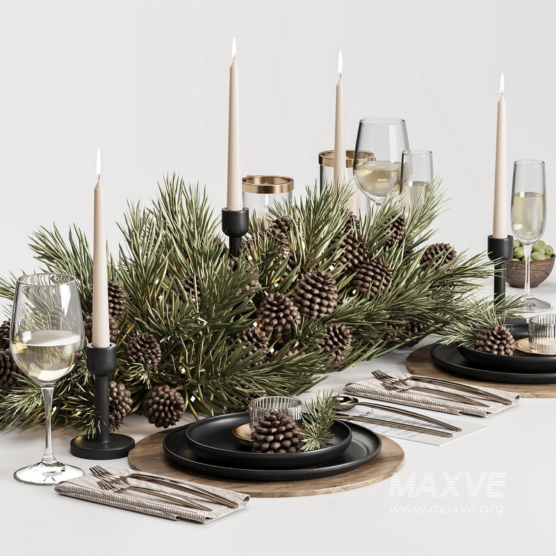 Winter Pine Table Setting Elegance - Image 5