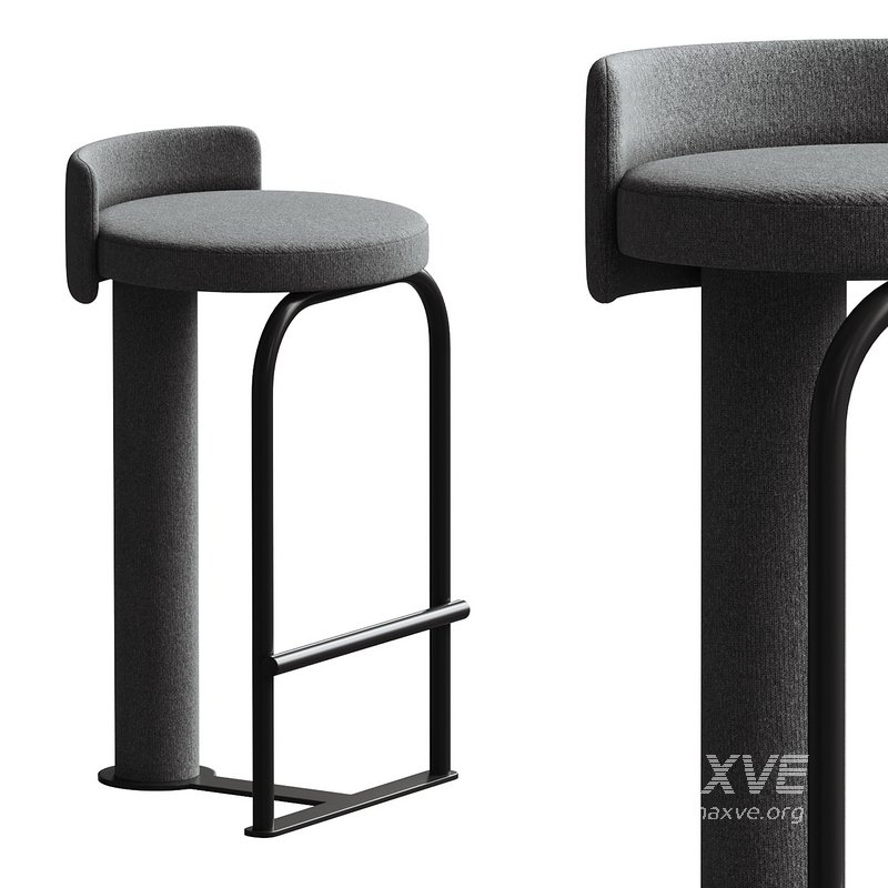 Counter Stool Fox by Woo in Grey colour by Fabric Admiral - Image 2