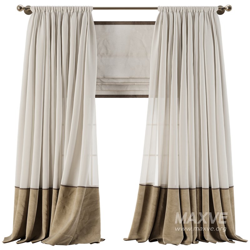 Two Tone Velvet Bottom Curtains 61 - Image 3