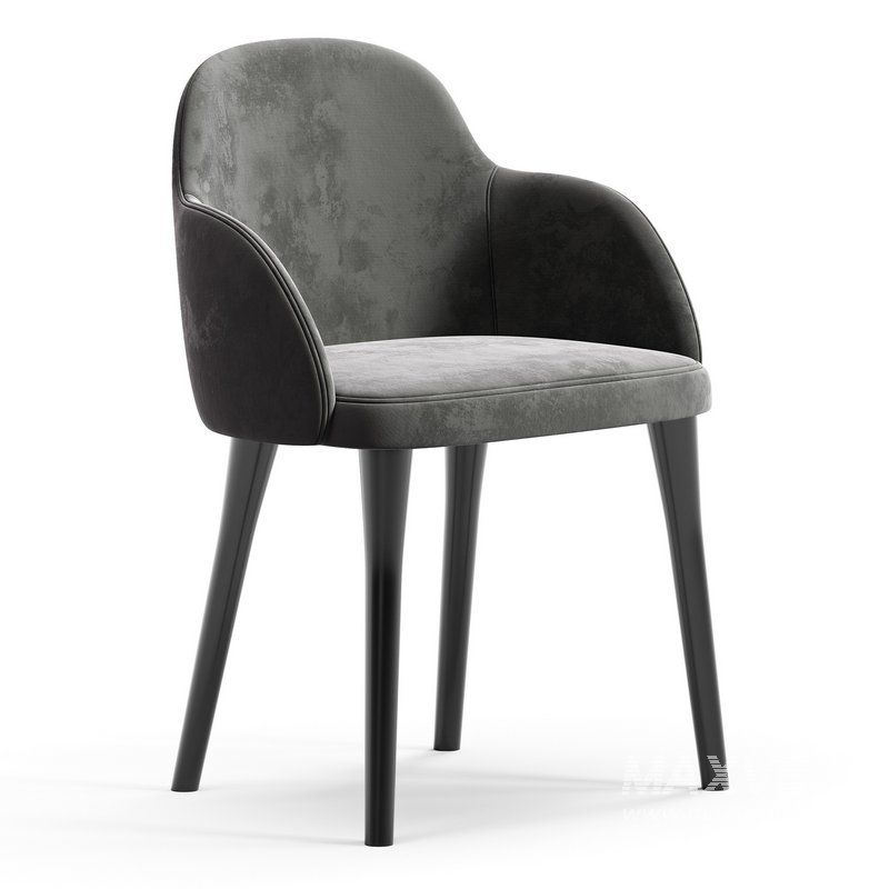 GIULIA GREY VELVET DINING ARMCHAIR - Image 5