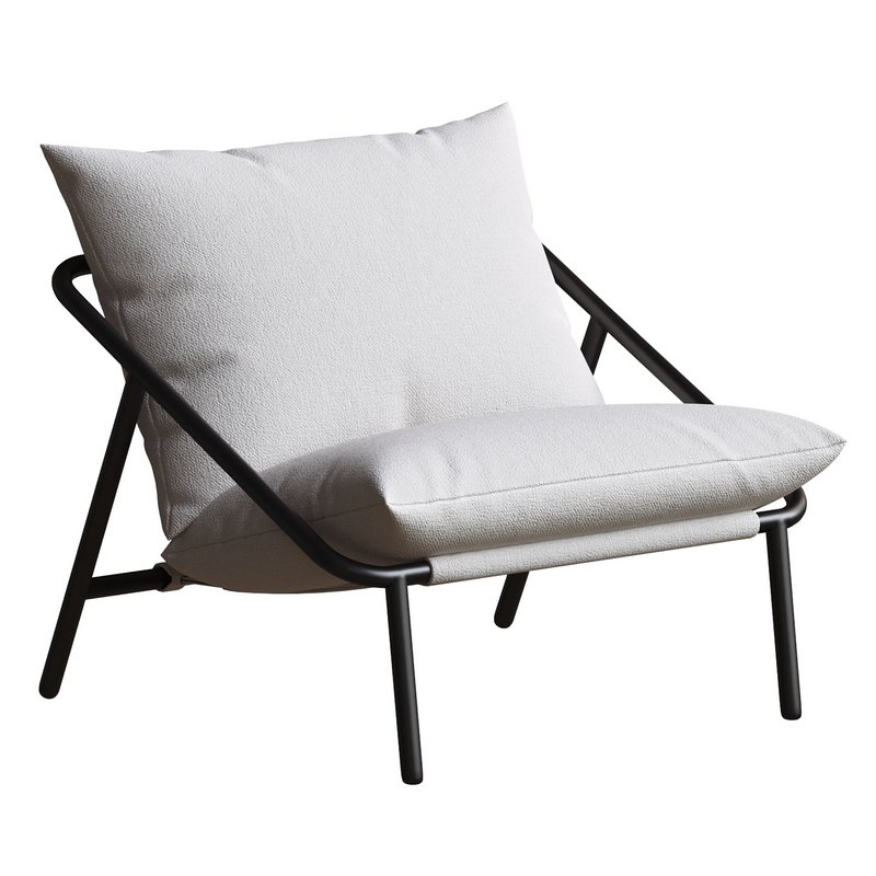 Ayatt Modern Metal Frame Sling Accent Armchair - Image 1